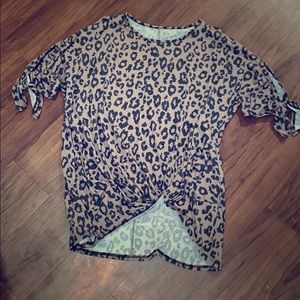 Twist Front Leopard Top